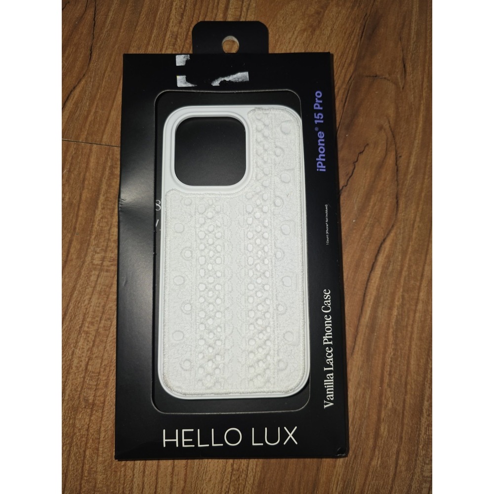 Hello Lux iPhone 15 Pro Phone Case Vanilla Lace White A19-0002-TAR